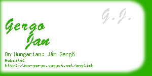 gergo jan business card