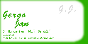 gergo jan business card